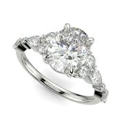Carissa Oval Cut Pave Shared Prong Claw Set Engagement Ring Setting - Nivetta